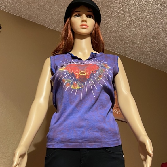 Harley-Davidson Tops - Vintage Purple Harley Davidson Sleeveless Shirt XL